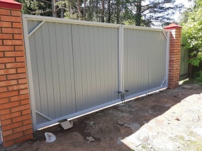 Распашные ворота с ручным управлением - пример 1 фото в Кулебаках