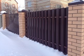 Забор из евроштакетника в шахматном порядке 30 метров фото в Кулебаках