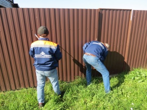 Забор из профнастила с утрамбовкой щебнем 79 метров фото в Кулебаках